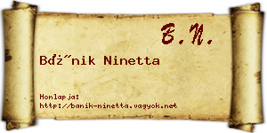 Bánik Ninetta névjegykártya